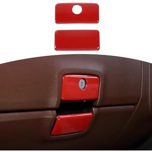 RT-TCZ for Chevy Silverado Red Glove Box Handle Lock Trim Cover for Chevrolet Silverado GMC Sierra 2014 2015 2016 2017 2018 Red Interior Accessories