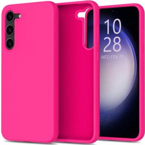 bemal for Samsung Galaxy S25 Case - Smooth Silky Liquid Silicone - Slim Fit Soft Microfiber Lining - Designed for Women and Girls - Shockproof Protective Phone Cover 6.1"- Hot Pink