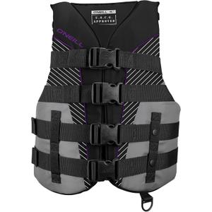 ONeill Womens SuperLite USCG Approved Life Vest Lightweight Womens Life Jacket for Boating, Wakeboarding, Waterskiing & Your Favorite Water Activities, Size: Large