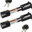METOWARE Trailer Hitch Lock - 5/8" Dia Locking Hitch Pin, Anti-Theft Trailer Receiver Lock, Fits 2" Receiver Tubes, Class III & IV Hitch Receivers, Black (2 Pack)