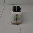 West Bend Timeless 2-Slice Toaster with 7 Browning Levels, Bagel/Waffle/Defrost Settings, High-Lift Lever, Anti-Jam, Easy-Clean Crumb Tray, 2-Slice, White/Gold