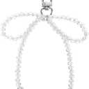 Pearl Bow Keychain for Purse - Bag Charm with Elegant Bowknot Design, Car Keys Accessories for Women