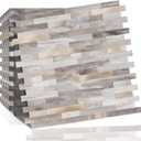 Peel and Stick Backsplash, 10-Sheet Peel and Stick Tiles PVC Wall Tile Stick on Backsplash Tiles for Kitchen Bathroom (Beige Slate)