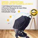 UPF50+ Sunshade Stroller Cover, 2-in-1 Stroller Sun Shade with Two-Way Zipper, Universal Breathable 3D Baby Mosquito Net, Privacy Netting for Stroller, UV Protection