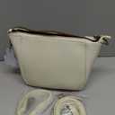 Women's White Leather Zipper Shoulder Mini Bags, 18cmX17cmX7cm / 7.1"X6.7"X2.8", White