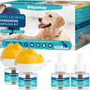 Dog Calming Diffuser - Dog Pheromones Calming Diffuser for Dog Anxiety Relief 6-in-1 Dog Pheromone Diffuser Kit with 2 Diffuser + 4 Refill 48ml Vial - 120 Days Pheromone Diffuser to Calm Dogs