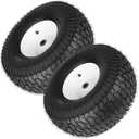 20x8-8 Lawn Mower Tires with Rim (with KEYWAY), Natural Rubber Turf Tire for Riding Lawn Mowers | Pneumatic 4 Ply Tubeless | 3.5" Offset | Bore ID 3/ 4" | 965 Pounds Capacity 2PCS