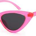 livho Retro Vintage Narrow Cat Eye Sunglasses for Women Clout Goggles Plastic Frame (Barbie Powder)