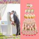 YestBuy Cupcake Stand, 6 Tier Large Cupcake Tower Display, Round Cupcake Holder, Acrylic Dessert Stand, Pastry Display Tree for Party, Wedding, Baby Shower