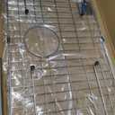 Stainless Steel Sink Grid and Protectors for Bottom of Kitchen Sink, 26" x 14" with Rear Drain for Single Sink Bowl (26" X 14 1/16")
