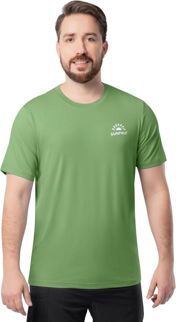 ColdPruf Men's Sunpruf Short Sleeve Performance Sun Protection UPF 30 T-Shirt (Green, M)