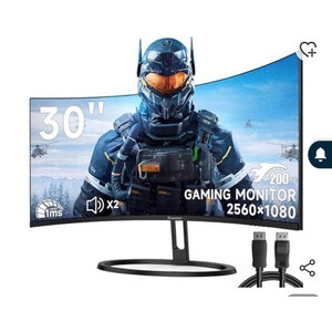 30-inch Curved Gaming Monitor 21:9 Ultrawide WFHD(2560x1080), up to 200Hz, 1ms, FreeSync Premium, 1800R, Eye Care, 100% sRGB PC Screen with HDMI(2.1)x 2 & DisplayPort x 2, Build-in Speakers,Wall Mount