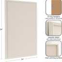 Kate and Laurel Makenna Rectangle Framed Linen Fabric Pinboard; 24 x 36; Soft White; Traditional Beaded Bulletin Board for Vintage Home Wall Organization or Aspirational Vision Board