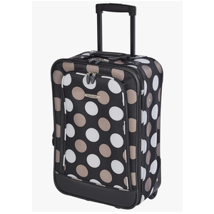 Rockland Fashion Softside Upright Luggage Set, Expandable, New Black Dot, 2-Piece (14/19)