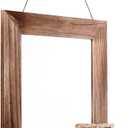 QDSSDECO 16"20" Wall Mirror with Shelf Farmhouse Decor Rectangular Mirror Hanging for Bathroom, Vanity, Bedroom, Entryway, Living Room,Brown with Hemp Rope