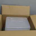 Citylife 4 Packs 6 QT Storage Bins with Lids Clear Plastic Bins with Grey Handle Stackable Storage Containers for Organizing