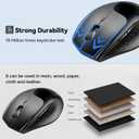 TECKNET Bluetooth Mouse, 4800 DPI Wireless Mouse, 2-Year Battery 6 Adjustable DPI, 6 Buttons Compatible with Laptop/Windows/Computer - Black