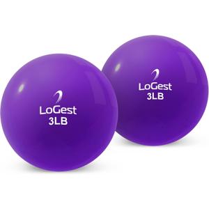 Logest Weighted Toning Exercise Balls Pair - Round Shape Medicine Ball - 3LB - Toning Muscle for Men & Women - Color-Coded Difficulty Levels