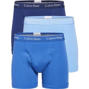 Calvin Klein Mens Cotton Classics 3-Pack Boxer Brief (Blue, M)