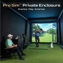 GoSports Commercial Grade Inflatable Golf Simulator Enclosure for Home - 12 x 9 ft Indoor & Outdoor Portable Hitting Cage with Golf Simulator Impact Screen - Includes Electric Pump and Storage Case, Blackout Extension