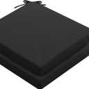 Outdoor Chair Cushions Set of 2: Waterproof & Color Fastness Seat Cushion for Patio Furniture - 22 x 22 x 3 Inch Chair Pads with Ties and Hidden Zipper - Patio Chair Cushion Replacement, Black