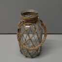 Pampas Grass Vase, Boho Home Decor for Bedroom/Living Room/Coffee Table/Entryway/Office/House, Fall Farmhouse Decor, Glass Vase with Hand-Woven Hemp Rope, Room Decor Aesthetic, Modern Home