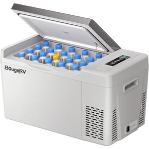 BougeRV 12 Volt Refrigerator 12V Car Fridge 23 Quart Portable Freezer Compressor Cooler 12/24V DC 110~240 Volt AC for Truck Van RV Camper SUV Travel Camping Road Trips Tailgating -7~50