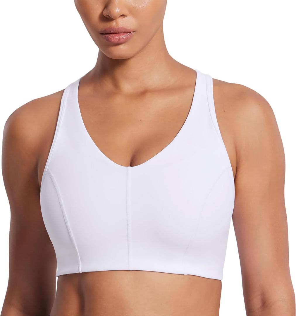 SYROKAN Sports Bras for Women Narrow Racerback Built-in Contour Cup Padded Medium Impact Training Yoga Bra Small
