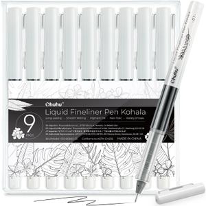 Ohuhu Liquid Fineliner Drawing Pens: 9 Sizes Micro Pens Drawing Pens Pigment Black Ink Water-proof Alcohol-proof Assorted Point Tips Smooth Writing Sketching Journaling Anime Artist Beginners - Kohala