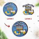 2 x Happy Hanukkah Ornaments for Christmas Tree 2025, Spiritual Christmas Ornaments - Jewish Chanukah Gifts for Women, Men, Family, Friends - Wooden Religious Hanukkah Christmas Decorations
