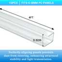 10 PCS Polycarbonate Greenhouse U Connector Profile 4ft Length Fits 0.24 & 0.32 Twin-Wall Polycarbonate Panels Duty Dust Rain & Moisture Protection Durabler (U-Clip 4' 0.71 0.32)