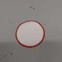 MECCANIXITY 15pcs Sublimation Patch Blank, 7.5cm/2.95 Inch Round Fabric Iron-on Blank Heat Transfer Repair Patch for DIY Crafts Caps Clothes, White with Red Border