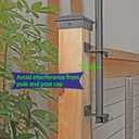 2 Pack 6.5 FT Stainless Steel String Lights Pole Bracket/Holder for Deck Railing Wood Posts, Black