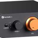 Fosi Audio P4 Mini Preamp with 3 RCA Inputs, Home Audio Stereo Pre amp for Amplifier/Active Subwoofer/Speakers, Preamplifier with 3-Level Adjustable Gain 3/6/9 dB, Bass and Treble Control