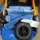 Old Bahama Bay Heavy Duty Beach Cart with 9 Balloon Wheels, All-Terrain Sand Wagon Replacement, Inflatable Big Wheels for Soft Sand, Foldable Beach Gear Carrier with Cooler & Umbrella Holder, 100lbs