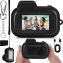 Mini Keychain Camera 1080p Small Nostalgia Retro Camera 100 Mins Battery Life Portable Micro Video for Photo Video Travel Study Recording(32gb)