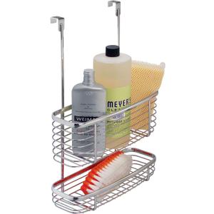 iDesign Axis Over the Cabinet 2-Tier Kitchen Storage Basket Organizer for Aluminum Foil, Sandwich Bags, Cleaning Supplies, Garbage Bags, Bath Supplies, Chrome iDesign Axis Over the Cabinet 2-Tier Kitchen Storage Basket Organizer for Aluminum Foil, Sandwich Bags, Cleaning Supplies, Garbage Bags, Bath Supplies, Chrome