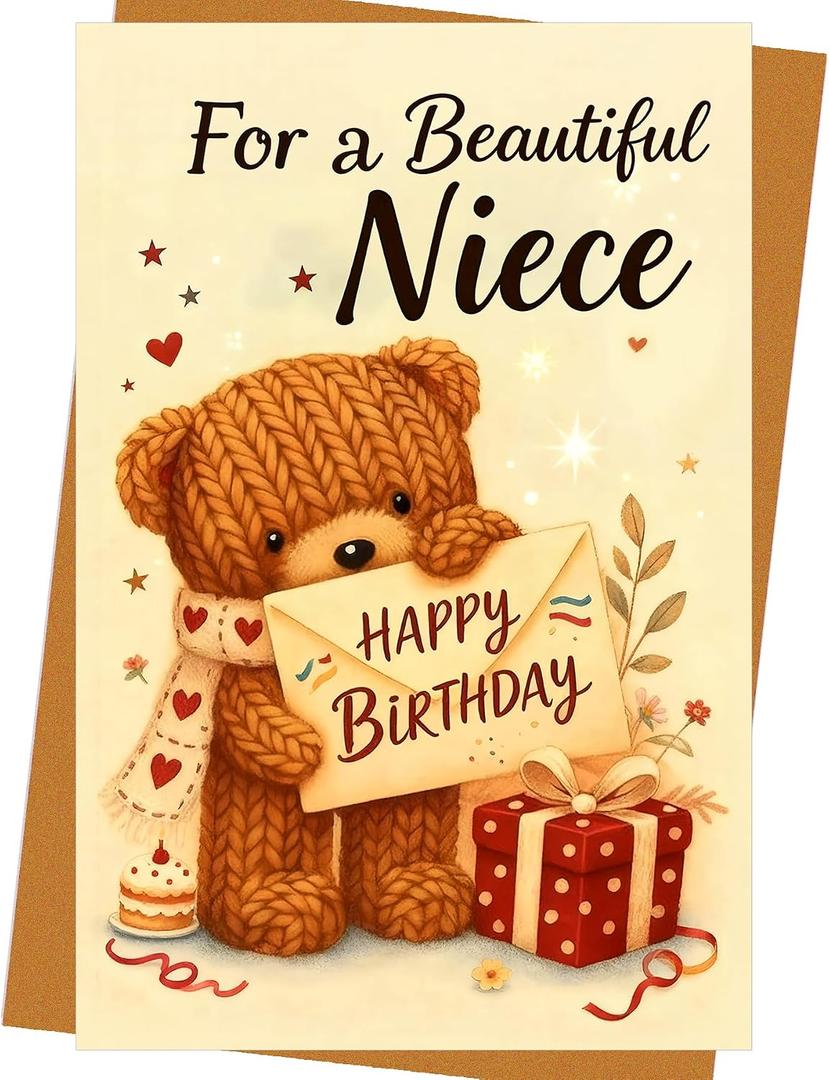 2 x Birthday Card for Niece Heartwarming Greeting Card Perfect for Gift Box Inclusion