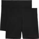 Jockey Women's 2 Pack 5'' Active Bike Shorts (Deep Black/Deep Black), S