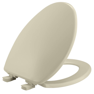 Bemis 7300SLEC Slow Close Toilet Seat, Easy Clean Hinges and Durable Plastic Seat, Made in USA, Elongated, Bone