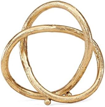 Danya B. Gold Eternal Loop Metal Art Abstract Sculpture. This Unique Accent Piece Symbolizes an Unending Cycle of Life. Perfect for Wedding, Anniversary, Home or Office Decor