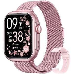 Smart Watches for Women Men Fitness: Smart Watch for iPhone&Android Bluetooth Call with 30 Day+Battery Life SpO2 Sleep Heart Rate Monitor,IP68,Fitness Tracker with 120+Sport,Reloj Inteligente, 2 Bands