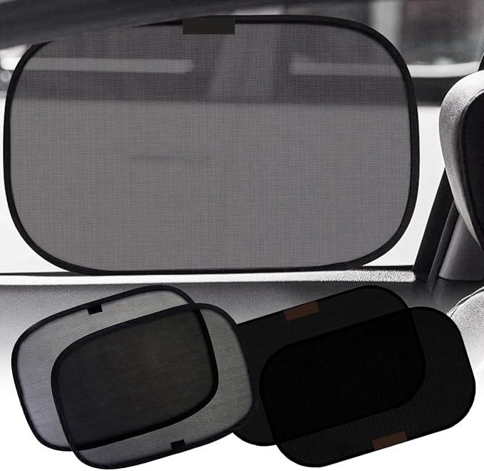 Car Sun Shade for Side Window(4X)- Certified Car window sun shade for Baby- 120GSM & 15s car shade Film Block Sun, Glare and 99.95% UV rays from Your Kids And Pets- 20”X12” Fits Cars, SUVs