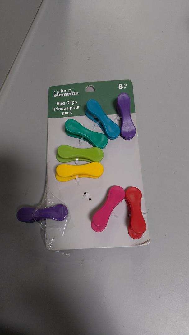 8-Piece Colorful Multi-Purpose Bag Clip Set - Great for Chips, Snack, Craft Bags and More