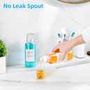 VITVITI Glass Mouthwash Dispenser for Bathroom, 10 OZ Mouth Wash Container Bottle with Lid Cup, Countertop Small Clear Refillable Mouthwash Dispensers Decanter, Set of 2 (White)