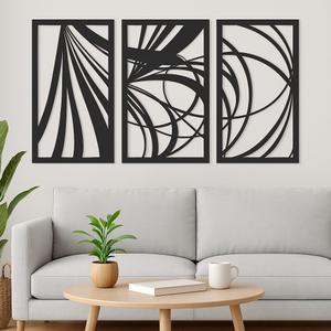 Murallz Metal Wall Art Set of 3 - Modern Design Frames for Home and Office Dcor - Perfect for Living Room, Bedroom, Kitchen, Bathroom, and More - Ready to Hang Decorative Wall Accents