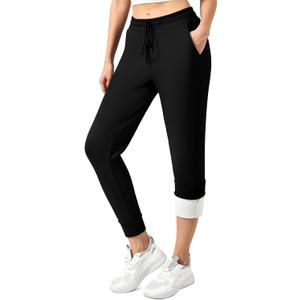 Stanpetix Womens Joggers with Pockets - Lightweight Athletic Sweatpants for Running Yoga Exercise (Black), XL