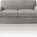 PrinceDeco T Cushion Loveseat Slipcover 3 Pieces Sofa Covers for T Cushion Sofa Stretch Slip Covers for 2 Cushion Couch with 2 Individual T Shape Seat Covers Width Up to 76" -Washable, Taupe