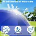 Umbrella Replacement Compatible with Little Tikes Water Table, Seaside Beach Umbrella for Water Table, 70 Inch Adjustable and Durable Umbrellas, for Beach, Camping, Garden and Outdoor Play Shade