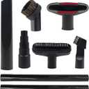 Vacuum Attachments for Shop Vac Accessories 1 1/4 inch Cleaning Accessories Kit with Universal Vacuum Hose Adapter Vacuum Extension Wand Horse Hair Brush Flexible Crevice Tool(8 PCS) (Black)